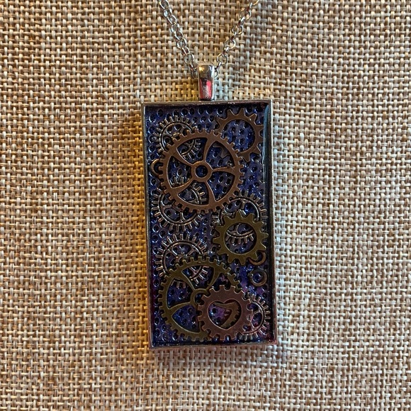 Gears layered Necklace New One of a kind - Picture 4 of 10